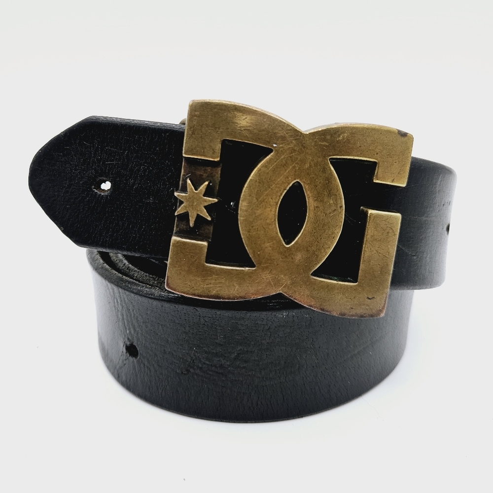 DC SHOES | genuine leather large DC star buckle belt 46